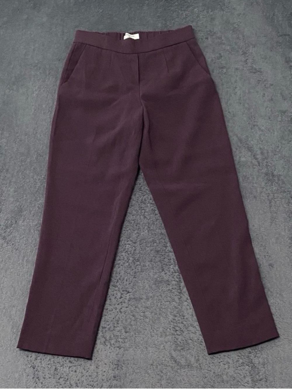 Babaton Aritzia Crop Pants Womens 00 Purple Pull On Pleated Trousers Office